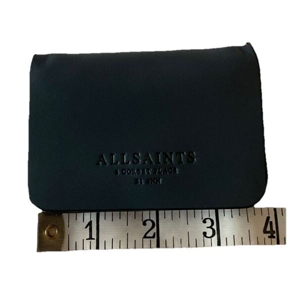 ALLSAINTS The Honore Leather Cardholder Crossbody In Steel Blue - Picture 5 of 8